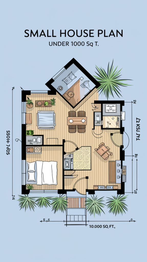 21 Small House Plans Under 1000 Sq Ft Studio Apartments [Here's The ...