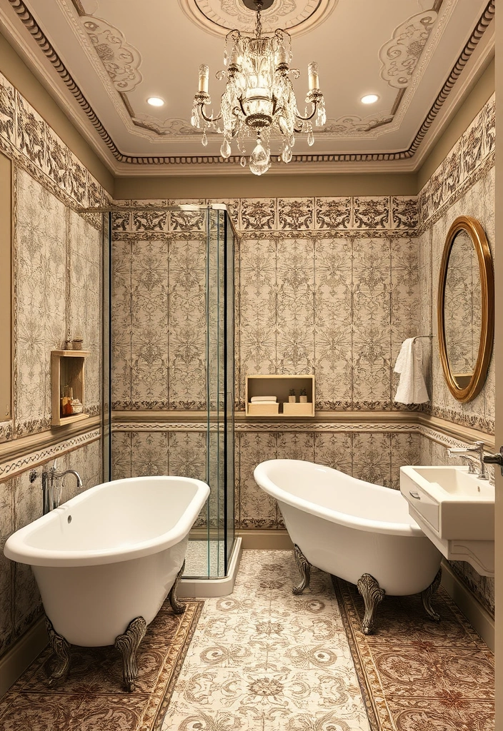 21 Luxury Master Bathrooms with Walk-In Showers That Redefine Elegance 12 21 Master Bathrooms with Walk-In Showers That Redefine Elegance (You Won't Believe #10!) - 7. Vintage Elegance