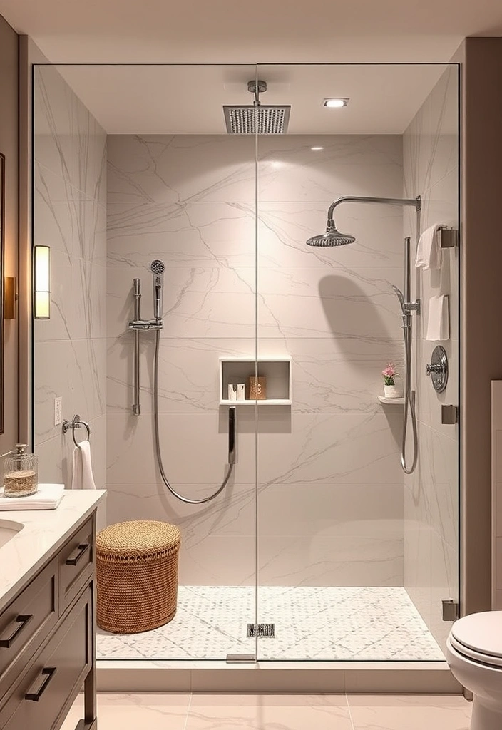 21 Luxury Master Bathrooms with Walk-In Showers That Redefine Elegance 25 21 Master Bathrooms with Walk-In Showers That Redefine Elegance (You Won't Believe #10!) - 20. Elegant Fixtures