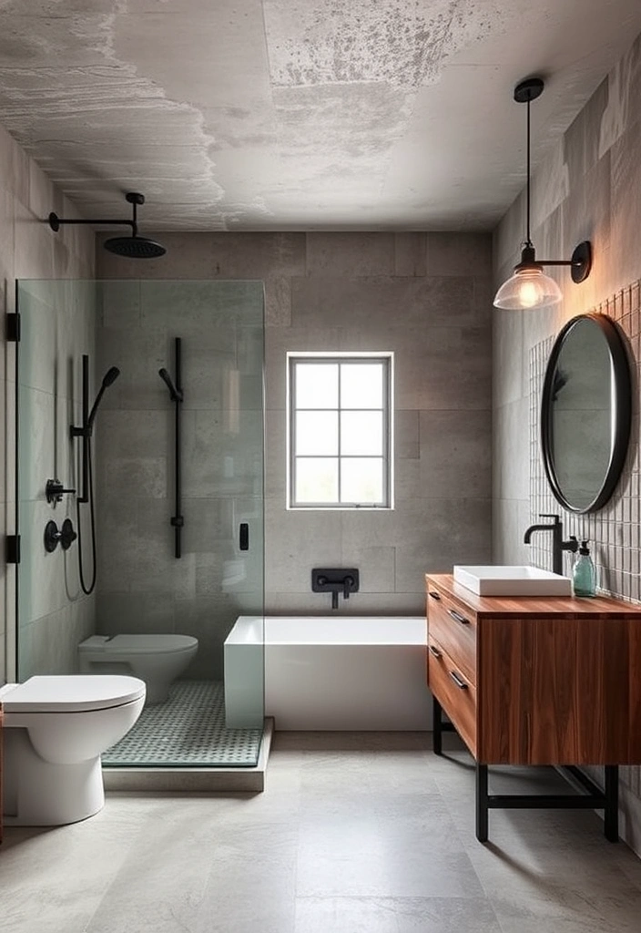 21 Luxury Master Bathrooms with Walk-In Showers That Redefine Elegance 10 21 Master Bathrooms with Walk-In Showers That Redefine Elegance (You Won't Believe #10!) - 5. Industrial Chic