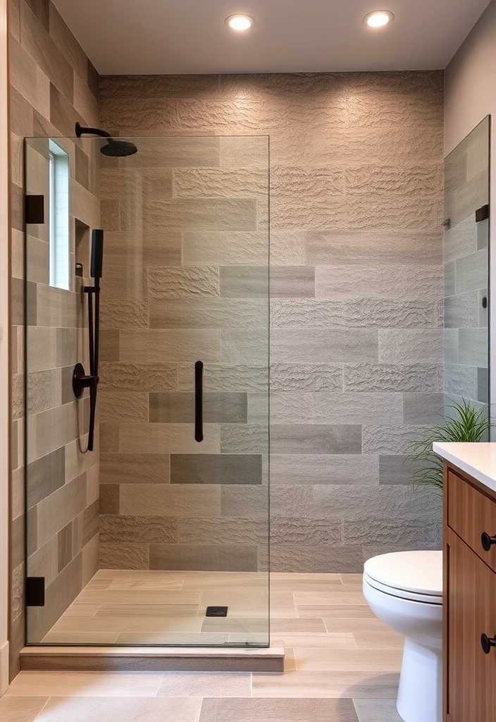 21 Luxury Master Bathrooms with Walk-In Showers That Redefine Elegance 17 21 Master Bathrooms with Walk-In Showers That Redefine Elegance (You Won't Believe #10!) - 12. Textured Elements