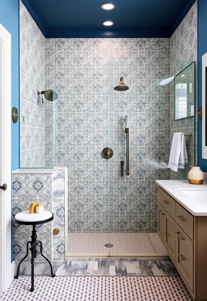 21 Luxury Master Bathrooms with Walk-In Showers That Redefine Elegance 24 21 Master Bathrooms with Walk-In Showers That Redefine Elegance (You Won't Believe #10!) - 19. Bold Statement Walls