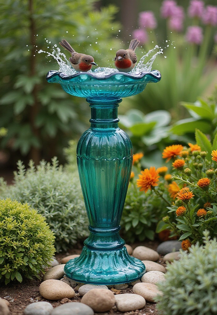 21 Cheap DIY Bird Bath Dollar Store Ideas That'll Make Your Feathered Friends Sing! - 20. Glass Jar Bath