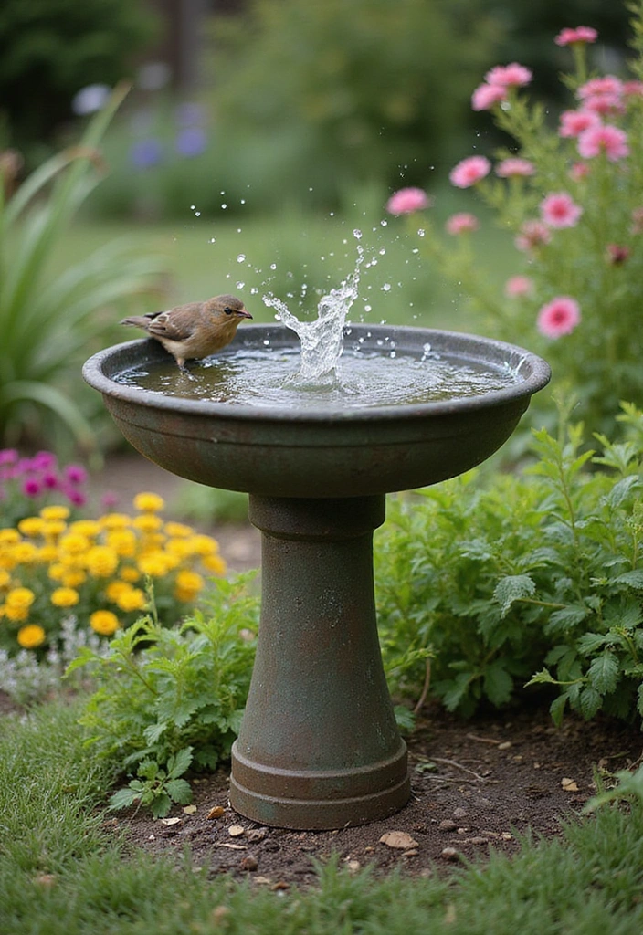 21 Cheap DIY Bird Bath Dollar Store Ideas That'll Make Your Feathered Friends Sing! - 21. Gutter Bird Bath
