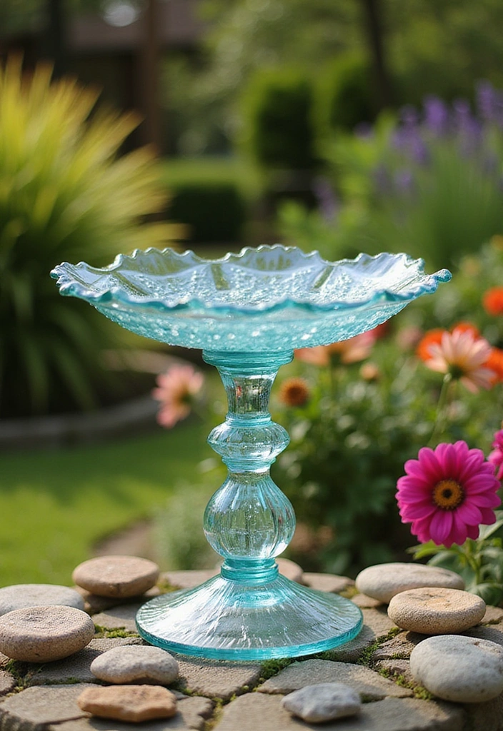 21 Cheap DIY Bird Bath Dollar Store Ideas That'll Make Your Feathered Friends Sing! - 4. Glass Plate Bath