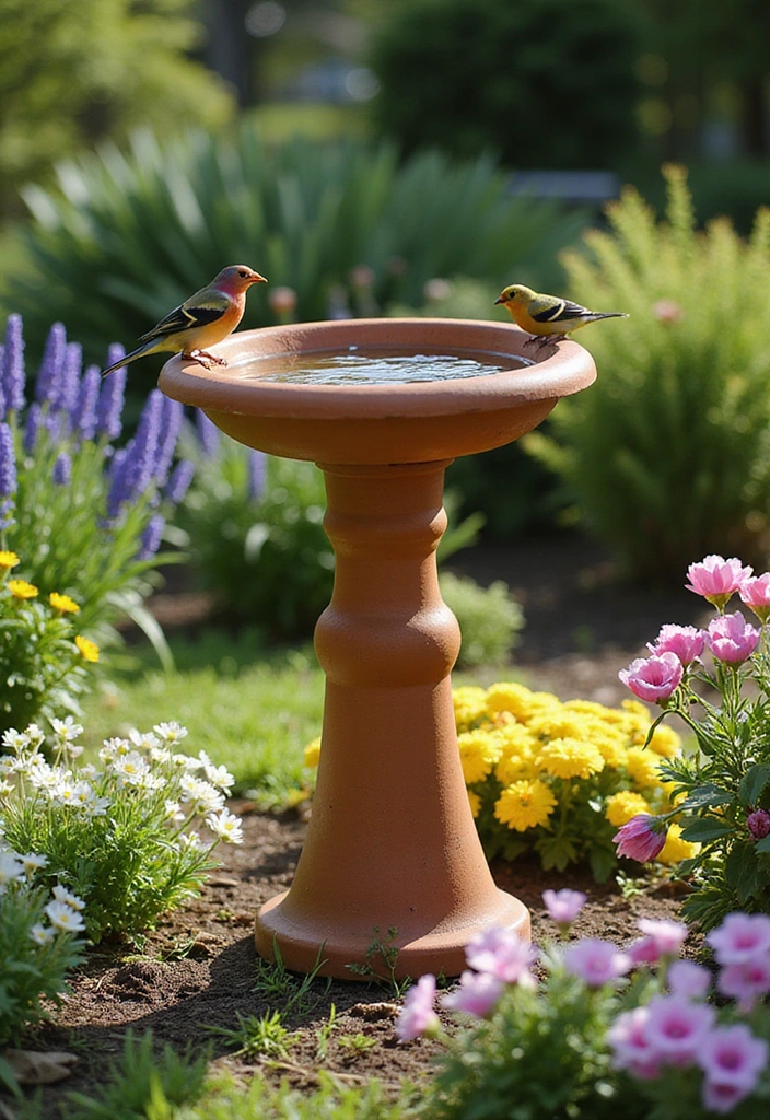 21 Cheap DIY Bird Bath Dollar Store Ideas That'll Make Your Feathered Friends Sing! - 10. Flower Pot Bath
