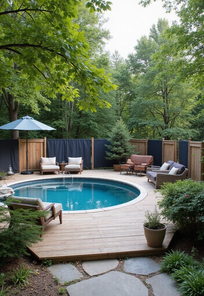 21 Above Ground Pool With Deck Off House Ideas - 21. Stylish Privacy Screens Deck