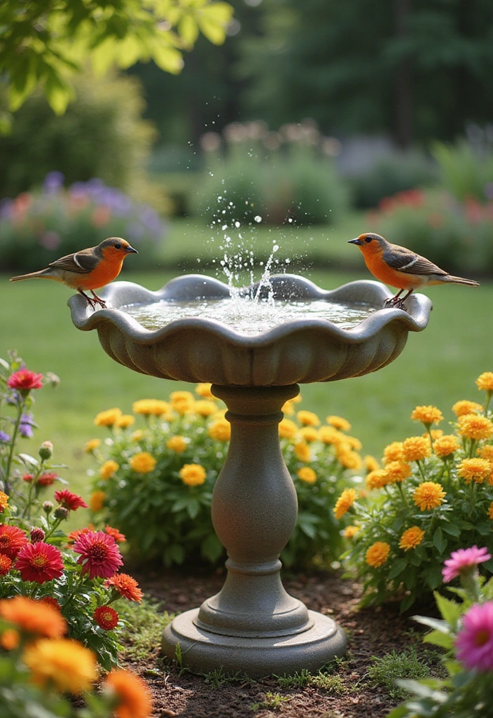 21 Cheap DIY Bird Bath Dollar Store Ideas That'll Make Your Feathered Friends Sing! - 17. Scalloped Edge Bath